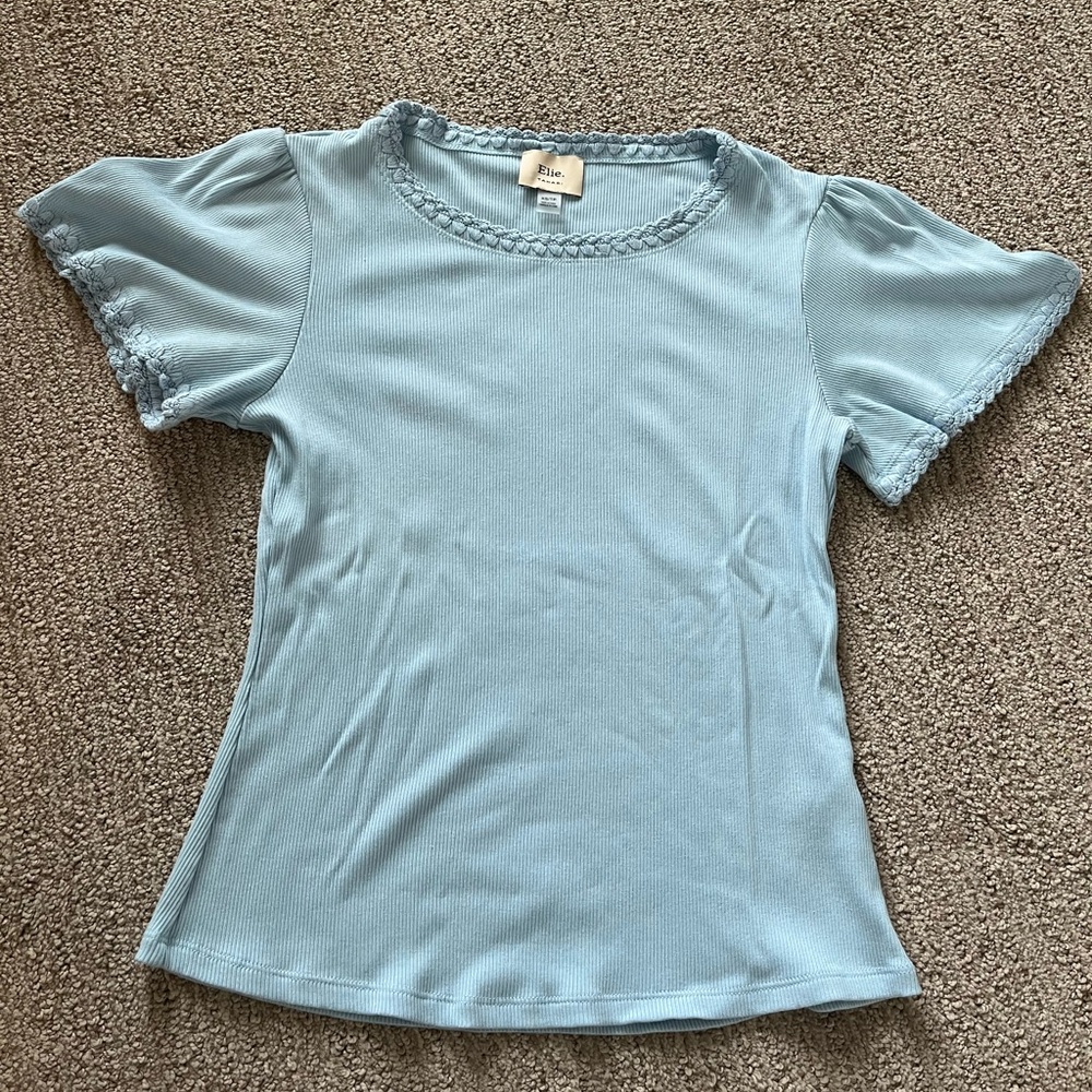 Tahari Sky Blue Blouse